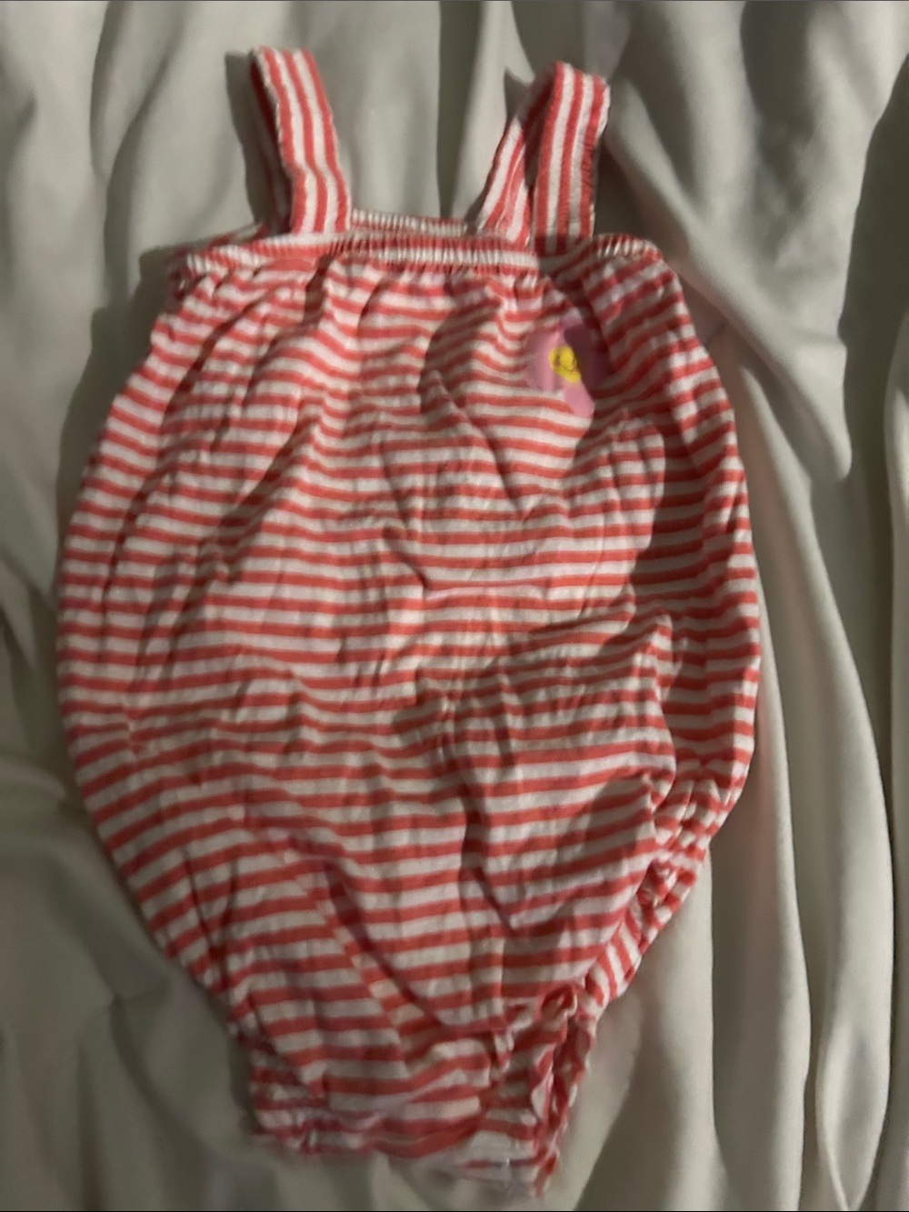 Old Navy Coral and White Striped and Navy Blue and White Striped Romper.